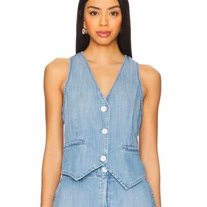 Bella Dahl Blue Denim Button-Up Vest